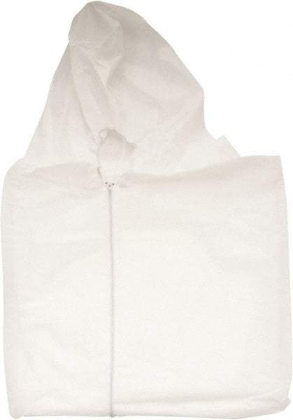 PRO-SAFE - Size M SMS Chemical Resistant Coveralls - White, Zipper Closure, Elastic Cuffs, Elastic Ankles, Serged Seams, ISO Class 6 - Industrial Tool & Supply