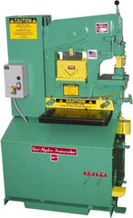 Uni-Hydro - 6" Throat Depth, 56 Ton Punch Pressure, 1-3/8" in 1/2" Punch Capacity Ironworker - 5 hp, 3 Phase, 220/480 Volts, 33" Wide x 57" High x 27-1/4" Deep - Industrial Tool & Supply