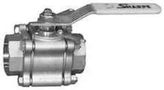 Sharpe Valves - 2" Pipe, Full Port, Carbon Steel Standard Ball Valve - 3 Piece, Inline - One Way Flow, FNPT x FNPT Ends, Locking Lever Handle, 1,000 WOG, 125 WSP - Industrial Tool & Supply