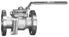 Sharpe Valves - 3" Pipe, Full Port, Carbon Steel Fire Safe Ball Valve - 2 Piece, Inline - One Way Flow, Flanged x Flanged Ends, Lever Handle, 275 WOG, 150 WSP - Industrial Tool & Supply