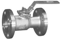 Sharpe Valves - 2-1/2" Pipe, Standard Port, Carbon Steel Standard Ball Valve - 1 Piece, Inline - One Way Flow, Flanged x Flanged Ends, Locking Lever Handle, 300 WOG, 150 WSP - Industrial Tool & Supply