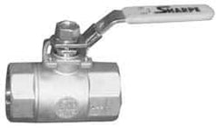Sharpe Valves - 1/2" Pipe, Standard Port, Carbon Steel Steam Service Ball Valve - 1 Piece, Inline - One Way Flow, FNPT x FNPT Ends, Locking Lever Handle, 2,000 WOG, 250 WSP - Industrial Tool & Supply