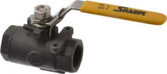 Sharpe Valves - 3/4" Pipe, Standard Port, Carbon Steel Steam Service Ball Valve - 1 Piece, Inline - One Way Flow, FNPT x FNPT Ends, Locking Lever Handle, 2,000 WOG, 250 WSP - Industrial Tool & Supply