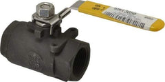 Sharpe Valves - 1" Pipe, Standard Port, Carbon Steel Steam Service Ball Valve - 1 Piece, Inline - One Way Flow, FNPT x FNPT Ends, Locking Lever Handle, 2,000 WOG, 250 WSP - Industrial Tool & Supply