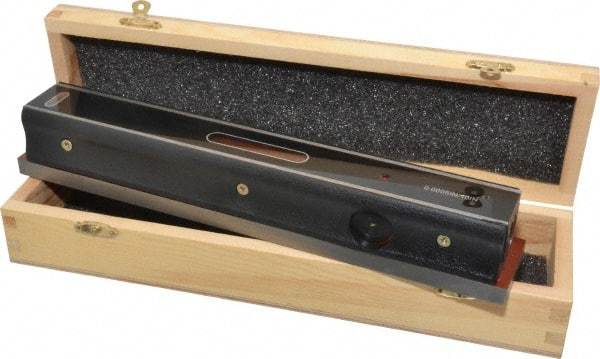 Value Collection - 12" Long, 0.0005" Graduation Sensitivity per 10", 2 Vials, Master Precision Level - Cast Iron, 1-7/8" Wide - Industrial Tool & Supply