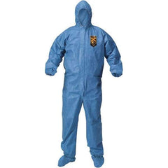 KleenGuard - Size 3XL Polypropylene General Purpose Coveralls - Blue, Zipper Closure, Elastic Cuffs, Elastic Ankles, Taped Seams - Industrial Tool & Supply