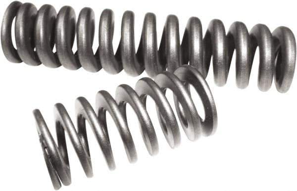 Associated Spring Raymond - 38.1mm OD, 5.715mm Wire, 203.2mm Free Length, Compression Spring - 432 Lb Spring Rating, 2305.84 N Max Work Load, Chrome Alloy Steel - Industrial Tool & Supply