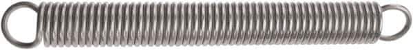 Associated Spring Raymond - 44.45mm OD, 469.33 N Max Load, 288.8mm Max Ext Len, Music Wire Extension Spring - 19.7 Lb/In Rating, 9.5 Lb Init Tension, 165.1mm Free Length - Industrial Tool & Supply