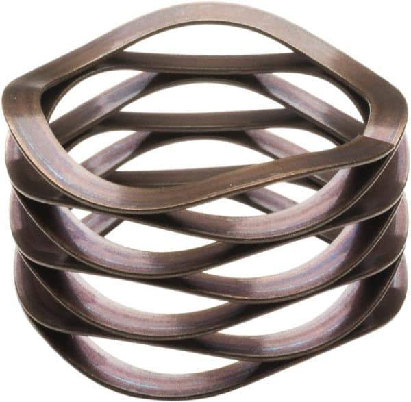 Associated Spring Raymond - 28.96mm ID x 38.1mm OD, Grade 17-7 PH Stainless Steel Multiwave Disc Spring - 0.46mm Thick, 12.7mm Overall Height, 5.64mm Deflection, 60 Lb at Deflection - Industrial Tool & Supply