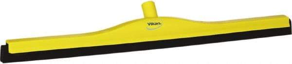 Vikan - 28" Foam Rubber Blade Bench Squeegee - Double Edge, Yellow, Plastic Holder - Industrial Tool & Supply