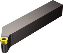 Sandvik Coromant - SRSC, Left Hand Cut, 1-1/4" Shank Height x 1-1/4" Shank Width, Neutral Rake Indexable Turning Toolholder - 6" OAL, RCMT 09 T3 00 Insert Compatibility, Series CoroTurn 107 - Industrial Tool & Supply