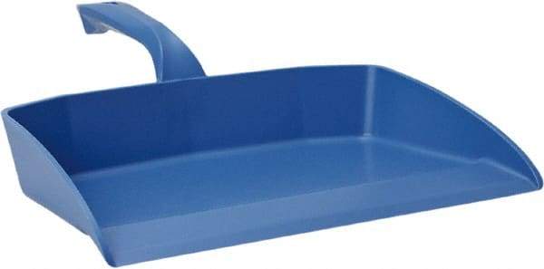 Vikan - 12-1/2" Wide Handheld Dustpan - Plastic Body, 4-1/2" Handle, Blue - Industrial Tool & Supply