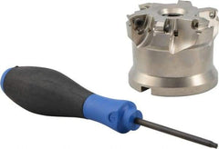 Seco - 6 Inserts, 2-1/2" Cutter Diam, 0.0709" Max Depth of Cut, Indexable High-Feed Face Mill - 3/4" Arbor Hole Diam, 218.19-160.. Inserts - Industrial Tool & Supply