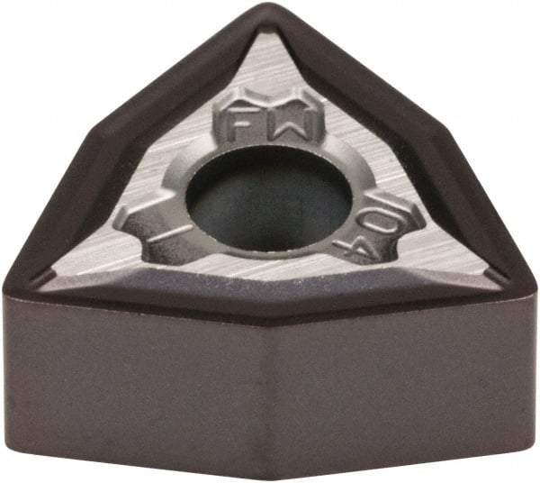 Kennametal - WNMG331 FW Grade KCU10 Carbide Turning Insert - AlTiN Finish, 80° Trigon, 3/8" Inscr Circle, 3/16" Thick, 1/64" Corner Radius - Industrial Tool & Supply