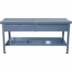Strong Hold - Stationary Work Benches, Tables Type: Work Table with Drawer Top Material: 7 Gauge Steel - Industrial Tool & Supply