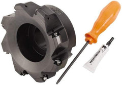 Kennametal - 5" Cut Diam, 1-1/2" Arbor Hole, 4.45mm Max Depth of Cut, 30° Indexable Chamfer & Angle Face Mill - 8 Inserts, HNGJ 0604... Insert, Right Hand Cut, 8 Flutes, Through Coolant, Series Dodeka Mini HD - Industrial Tool & Supply