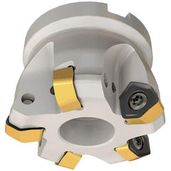 Iscar - 1-1/2" Cut Diam, 1/2" Arbor Hole, 0.08" Max Depth of Cut, 30° Indexable Chamfer & Angle Face Mill - 5 Inserts, H600 WXCU 05T3 Insert, Right Hand Cut, 5 Flutes, Series Helido - Industrial Tool & Supply