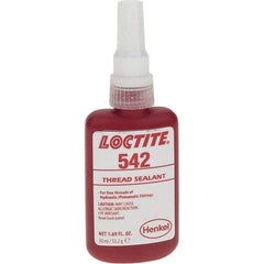 Loctite - 50 mL, Red, Medium Strength Thread Sealant - Series 542 - Industrial Tool & Supply