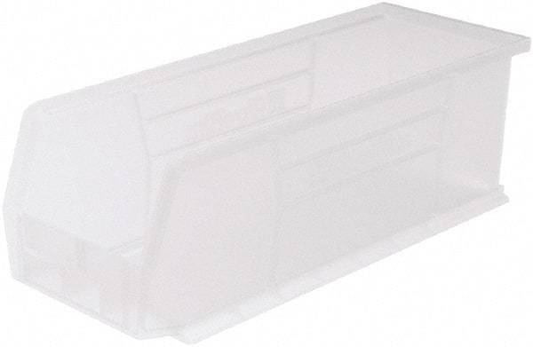 Akro-Mils - 50 Lb. Load Capacity, 14-3/4" Deep, Clear Polymer Hopper Stacking Bin - 5" High x 5-1/2" Wide x 14-3/4" Long - Industrial Tool & Supply