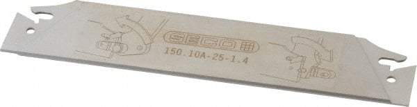 Seco - 0.984" Blade Height, 0.047" Blade Width, 5.91" OAL, Neutral Cut, Double End Indexable Cut-Off Blade - 150.10A Blade, 150.10 Series - Industrial Tool & Supply