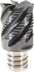 Iscar - MM ERS Grade IC908 Carbide End Milling Tip Insert - TiAlN Finish, 6 Flutes, 3/4" Cutting Diam, 0.59" Depth of Cut, 1" Extension, 45° Helix - Industrial Tool & Supply