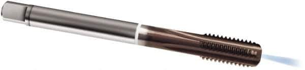 Guhring - M8x1.00 Metric Fine, 4 Flute, TiAlN Finish, Cobalt Spiral Point Tap - Modified Bottoming Chamfer, Right Hand Thread, 90mm OAL, 6HX Class of Fit, Series 347 - Exact Industrial Supply