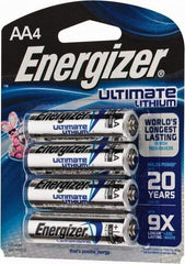 Energizer - Size AA, Lithium, Photo Battery - 1.5 Volts, Flat Terminal, FR6 - Industrial Tool & Supply