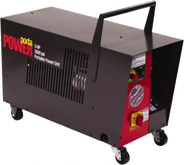 Edwards Manufacturing - 5 hp, 2,750 Max psi, 3.5 GPM, Hydraulic Power Unit - 7 Gal Tank, 37-1/2" Long x 15-1/4" Wide x 31-1/4" High, 1 Phase, 230 Volt, 14 Amp - Industrial Tool & Supply