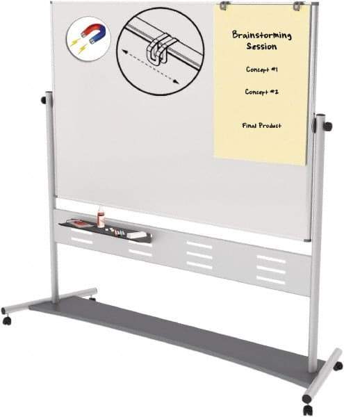 MasterVision - 48" High x 72" Wide Gold Ultra Enameled Steel Magnetic Marker Board - Aluminum Frame, 78-1/2" Deep - Industrial Tool & Supply