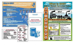 NMC - GHS General Safety & Accident Prevention Training Kit - English, 18" Wide x 24" High, White Background, Includes What is GHS Poster, GHS Pictogram, Booklets, Wallet Cards - Industrial Tool & Supply
