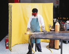 Singer Safety - 9 Ft. Wide x 6 Ft. High, 12 mil Thick Coated Vinyl Roll Up Welding Screen Kit - Yellow with Carrying Handle and Tie Strap - Industrial Tool & Supply