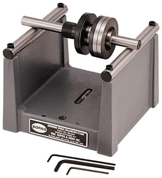 Sopko - 6-1/2" Wide x 4-13/16" High, Wheel Balancing Stand - 4" Throat - Industrial Tool & Supply