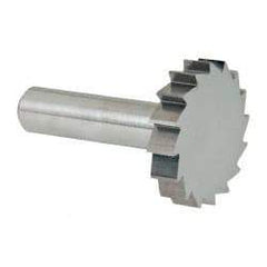 Made in USA - 1-1/2" Diam x 5/16" Face Width, Solid Carbide, 16 Teeth, Shank Connection Woodruff Keyseat Cutter - Uncoated, 2-5/16" OAL x 1/2" Shank, Straight Teeth, ANSI 1012, Old Standard 25 - Industrial Tool & Supply