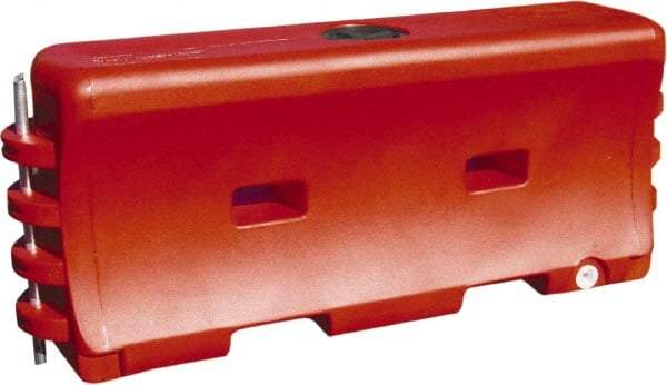 VizCon - 32" High x 6' Max Width Barrier - Low Density Polyethylene, Orange - Industrial Tool & Supply