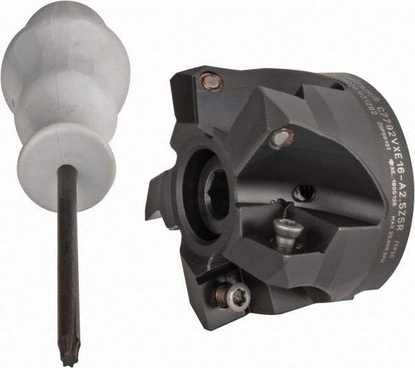 Kennametal - 2-1/2" Cut Diam, 0.138" Max Depth, 1" Arbor Hole, 5 Inserts, XE 16 Insert Style, Indexable Copy Face Mill - C7792VXE16-A2.5Z05R Cutter Style, 1.574" High, Through Coolant, Series 7792 - Industrial Tool & Supply