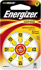 Energizer - Size 10, Zinc Air, 1 Pack, Hearing Aid Battery - 1.4 Volts, Button Tab Terminal, PR70 - Industrial Tool & Supply