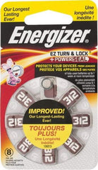 Energizer - Size 312, Zinc Air, 1 Pack, Hearing Aid Battery - 1.4 Volts, Button Tab Terminal, PR41 - Industrial Tool & Supply