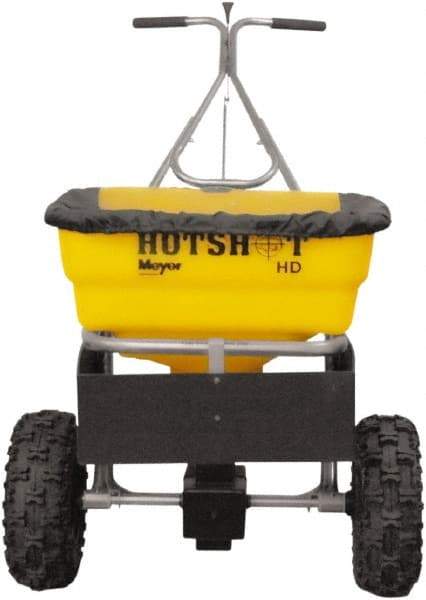 Meyer Products - 100 Lb Polypropylene Stainless Steel Walk Behind Broadcast Landscape Spreader - 13" Pneumatic Wheels - Industrial Tool & Supply