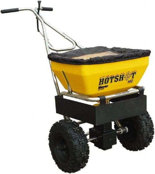 Meyer Products - 70 Lb Polypropylene Stainless Steel Walk Behind Broadcast Landscape Spreader - 13" Pneumatic Wheels - Industrial Tool & Supply