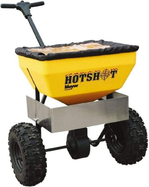 Meyer Products - 70 Lb Carbon Steel & Polypropylene Walk Behind Broadcast Landscape Spreader - 13" Pneumatic Wheels - Industrial Tool & Supply