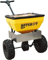 Meyer Products - 70 Lb Carbon Steel & Polypropylene Walk Behind Broadcast Landscape Spreader - 13" Pneumatic Wheels - Industrial Tool & Supply