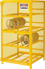 Little Giant - 4 Cylinder, Yellow Cylinder Storage Unit - 36" Wide x 40" High x 38" Deep - Industrial Tool & Supply