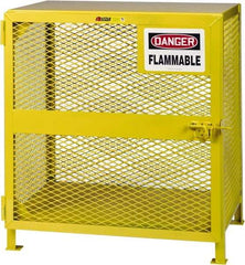 Little Giant - 4, 6 Cylinder, Yellow Cylinder Storage Unit - 36" Wide x 40" High x 38" Deep - Industrial Tool & Supply