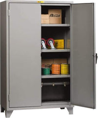 Little Giant - 3 Shelf Locking Storage Cabinet - Steel, 48" Wide x 24" Deep x 78" High, Gray - Industrial Tool & Supply