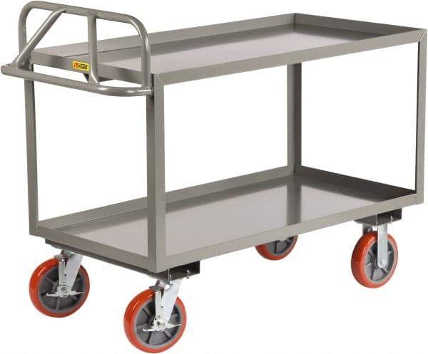 Little Giant - 3,600 Lb Capacity, 24" Wide x 53-1/2" Long x 42" High Shelf Cart - 2 Shelf, Steel - Industrial Tool & Supply