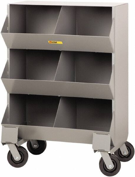 Little Giant - 2,400 Lb Capacity, 32" Wide x 20" Long x 45-1/2" High Storage Bin Cart - Steel, 4 Swivel Casters - Industrial Tool & Supply