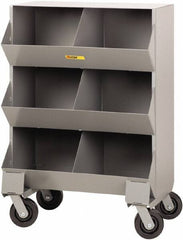 Little Giant - 2,400 Lb Capacity, 32" Wide x 20" Long x 45-1/2" High Storage Bin Cart - Steel, 4 Swivel Casters - Industrial Tool & Supply