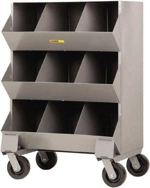 Little Giant - 2,400 Lb Capacity, 32" Wide x 20" Long x 45-1/2" High Storage Bin Cart - Steel, 4 Swivel Casters - Industrial Tool & Supply