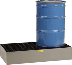 Little Giant - 66 Gal Sump, 3,000 Lb Capacity, 2 Drum, Steel Spill Deck or Pallet - 25" Long x 51" Wide x 12" High - Industrial Tool & Supply