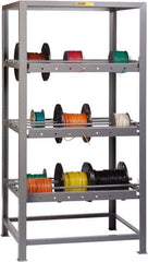 Little Giant - 150 Lb per Spindle Capacity, Gray Wire Spool Rack - 36" Wide x 72" High x 30" Deep, Steel - Industrial Tool & Supply